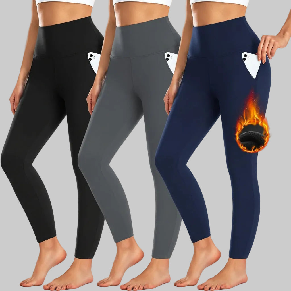 Leggings High Waist Pocket Winter Workout Pants