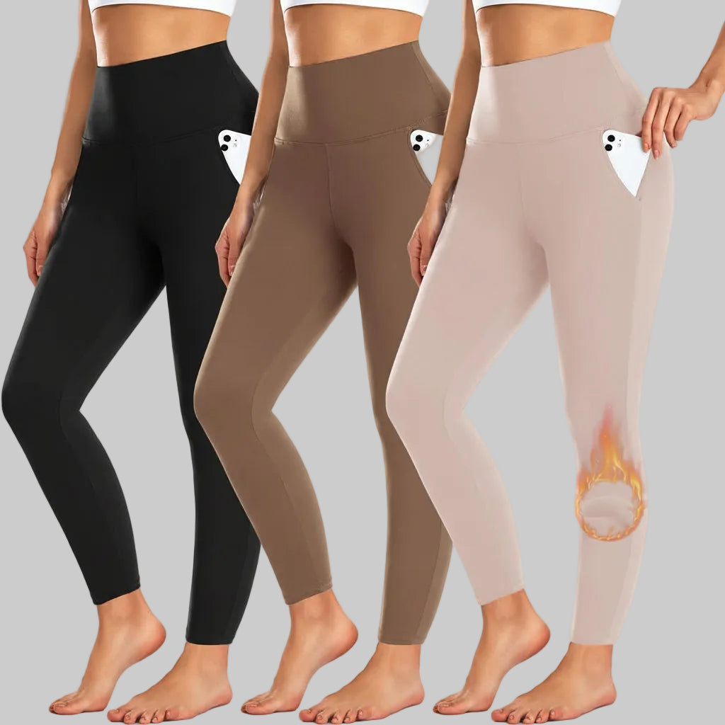 Leggings High Waist Pocket Winter Workout Pants