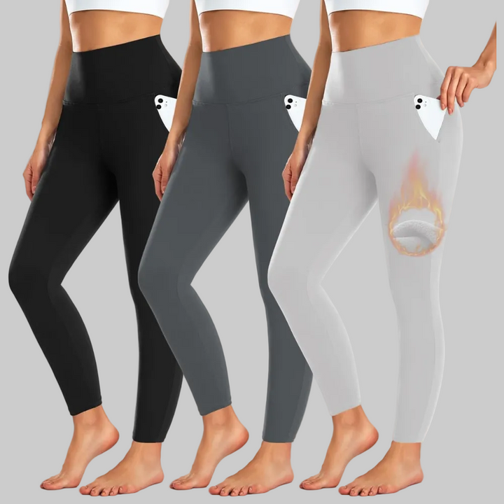 Leggings High Waist Pocket Winter Workout Pants