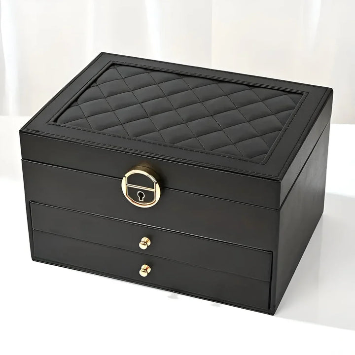 jewelry Box Multilayer Textured Storage Organizer Display Case