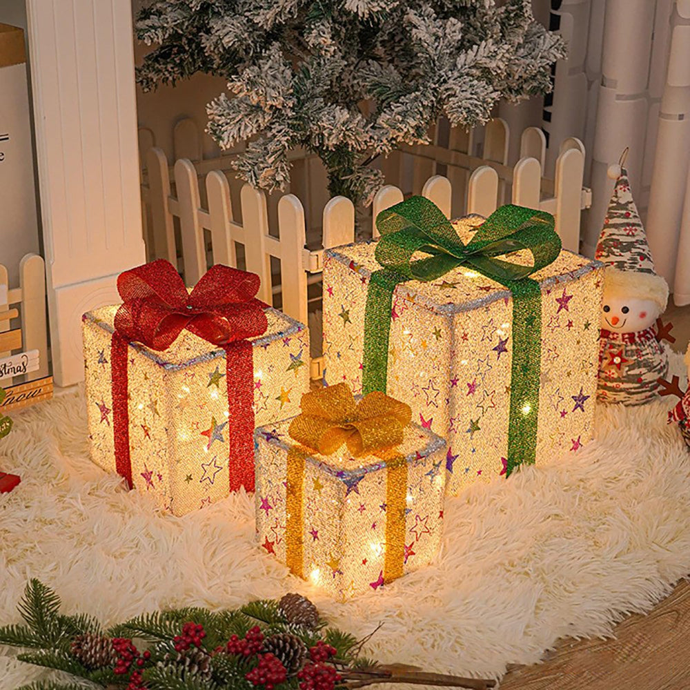 Christmas Lights Gift Box Set LED Holiday Yard Decoration