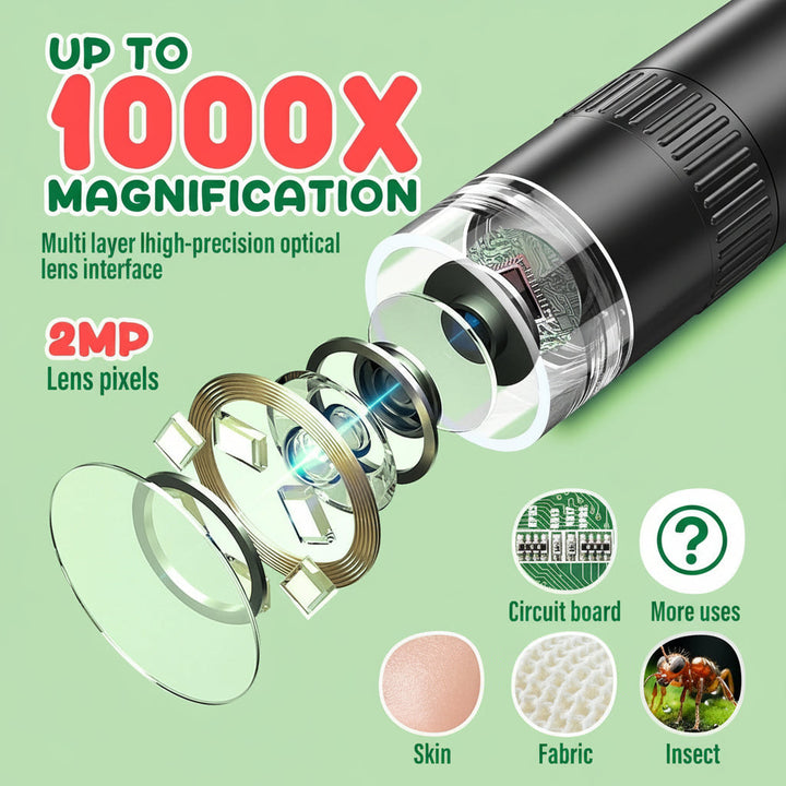 Digital Microscope Portable HD Screen Science Learning Camera