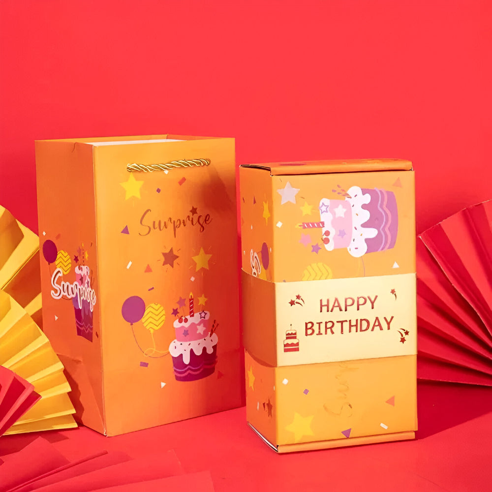 Celebration Gift Box Pop Up Surprise Card Set Message Holder