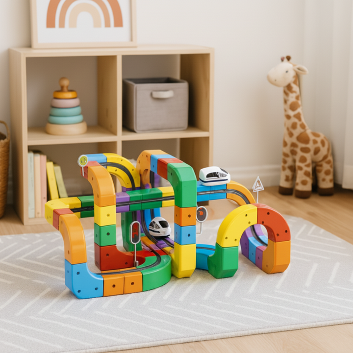 Toy Building Blocks Marble Run Track Set Kids