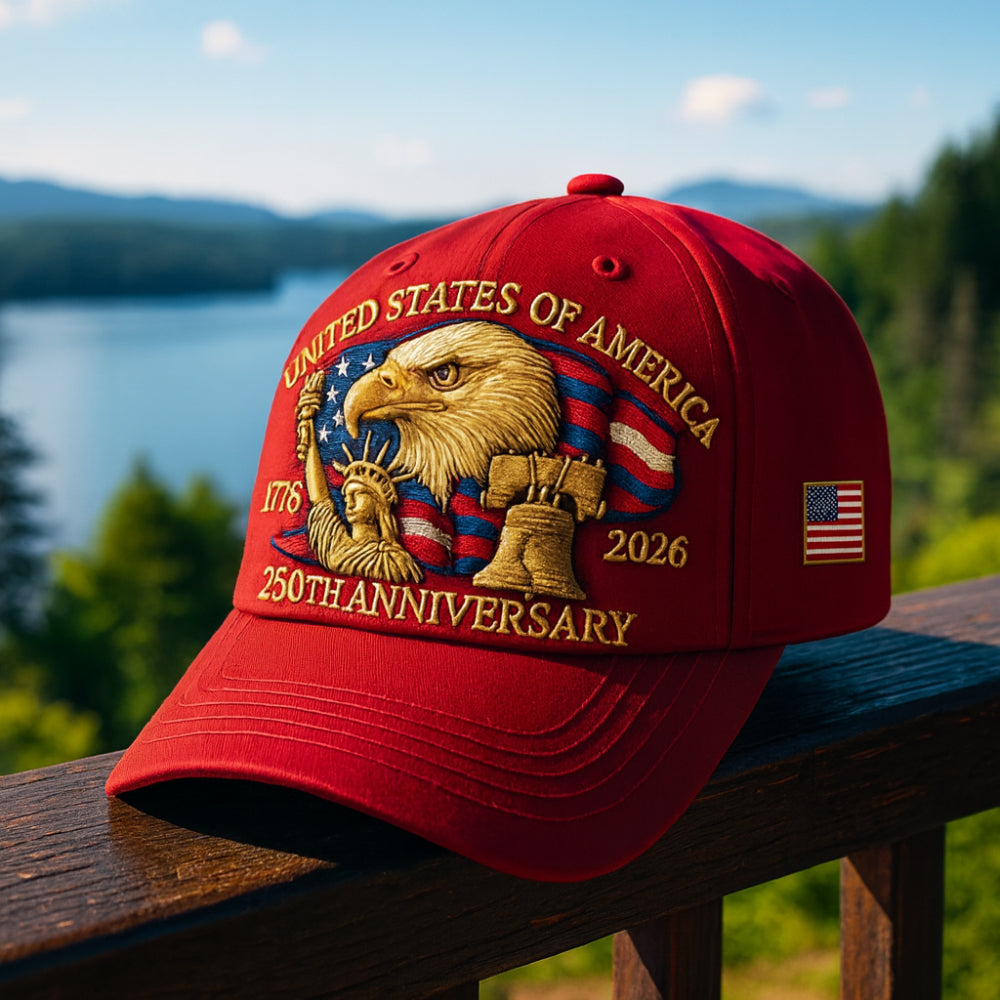 Men’s Baseball Cap Patriotic Eagle 250th Anniversary Veterans Hat