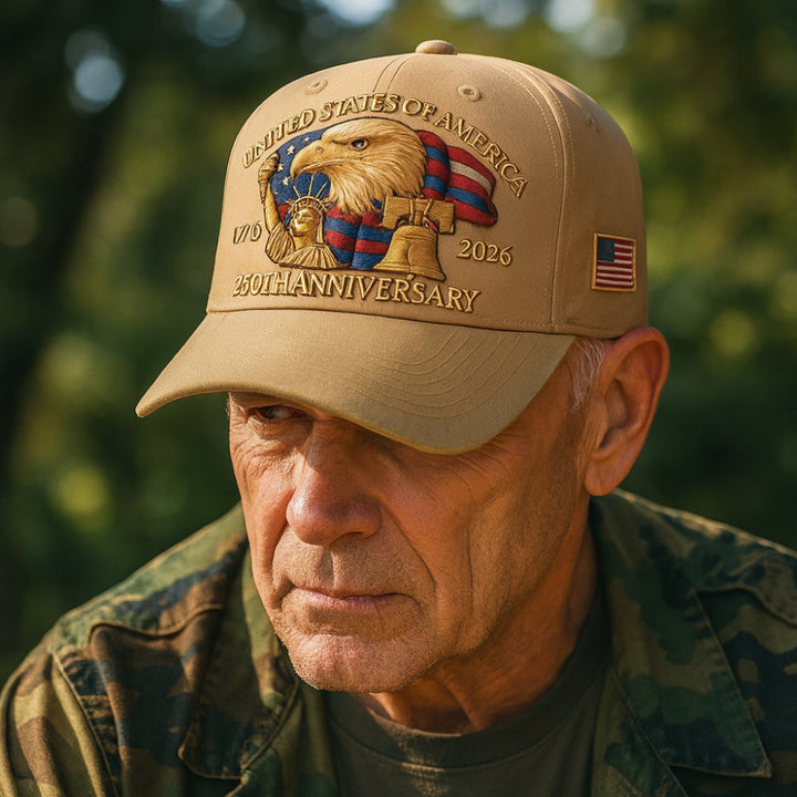 Men’s Veterans Baseball Cap Embroidered Eagle Hat