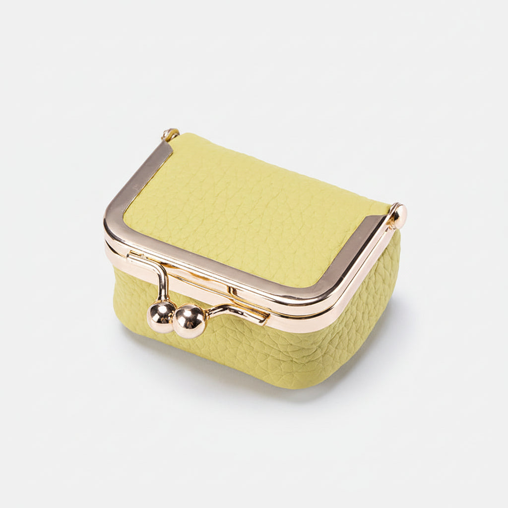 Mini jewelry Box Genuine Leather Organizer Gold Clasp Travel