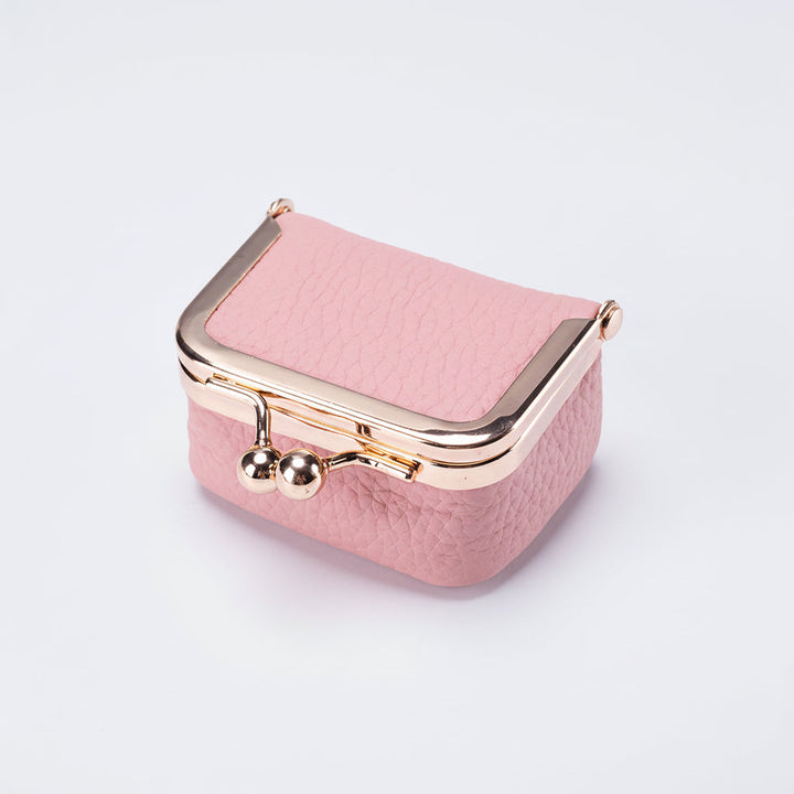 Mini jewelry Box Genuine Leather Organizer Gold Clasp Travel