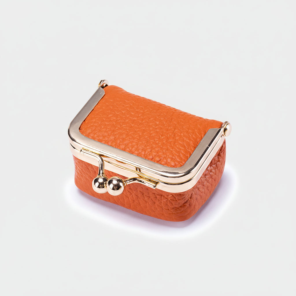 Mini jewelry Box Genuine Leather Organizer Gold Clasp Travel