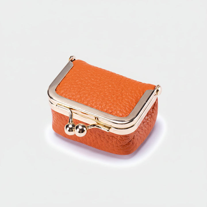 Mini jewelry Box Genuine Leather Organizer Gold Clasp Travel