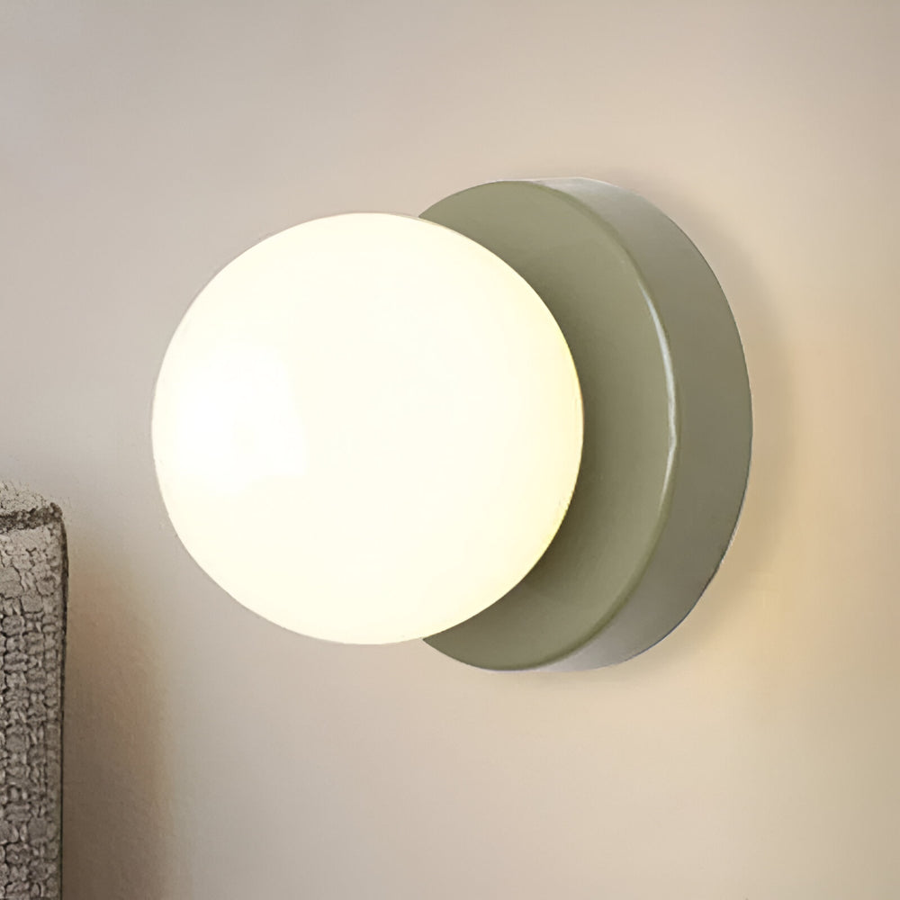 Wall Light Glass Globe Indoor Sconce Round Mount Lamp