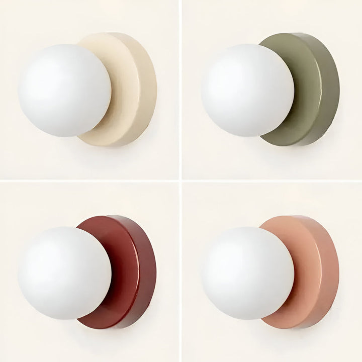 Wall Light Glass Globe Indoor Sconce Round Mount Lamp