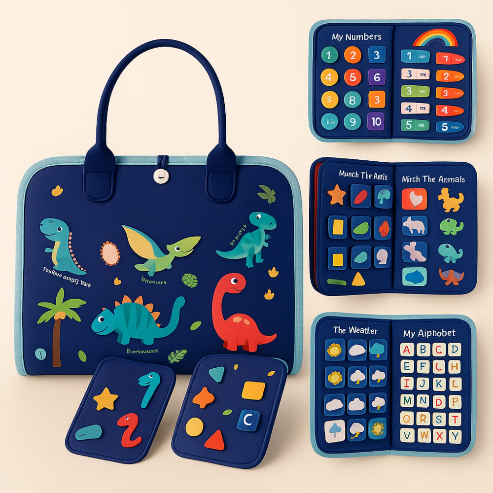 Toy Sensory Montessori Activity Board Travel Case
