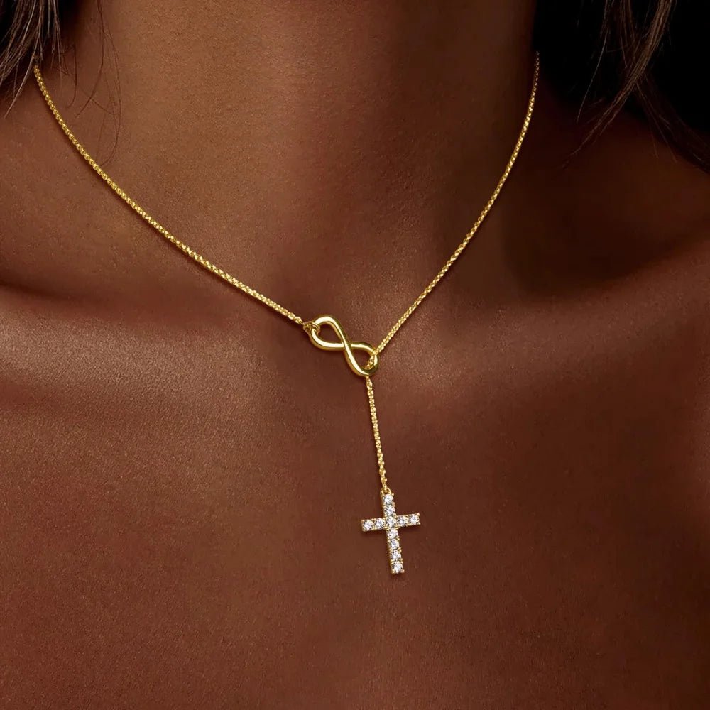 Necklace Cross Y Pendant Mothers Day Gold Infinity jewelry