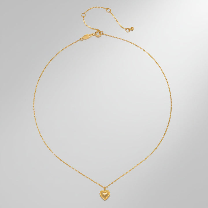Necklace Gold Heart Hammered Pendant Chain jewelry