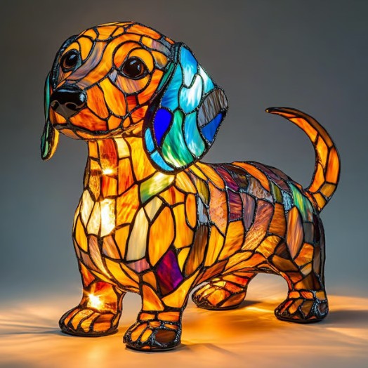 Table Lamp Decorative Resin Dog Figurine Accent Light