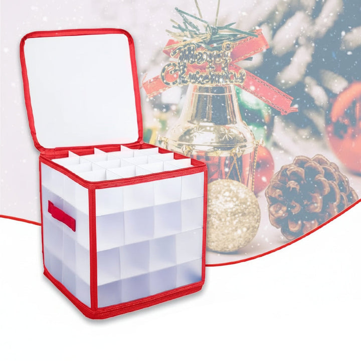 Ornament Storage Box Clear Plastic Christmas Decoration Organizer