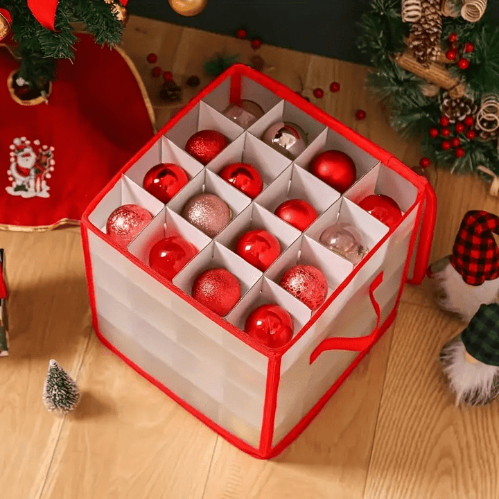 Ornament Storage Box Clear Plastic Christmas Decoration Organizer