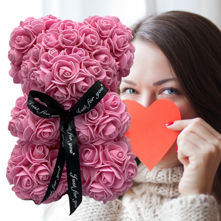 Rose Bear Mothers Day Gift Artificial Flower Teddy Decoration