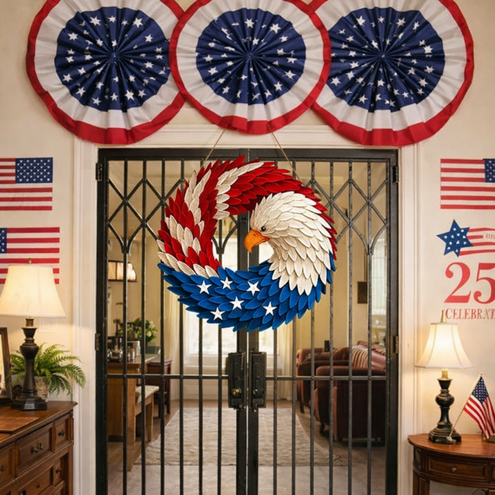Wall Art Veterans Eagle Wreath Boxwood Memorial Wall Display