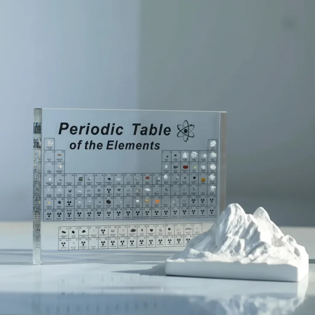 Periodic Table Acrylic Display Real Elements LED Light