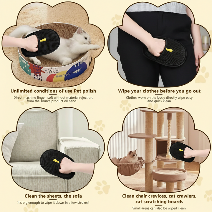 Pet Hair Remover Glove Furniture Clothing Carpet Cleaning