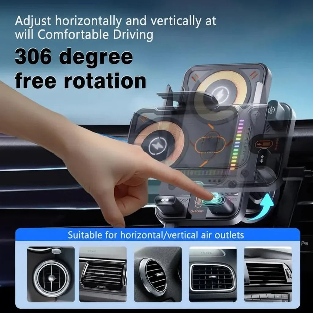 Phone Holder Wireless Charging Car Mount Auto Clamp Vent