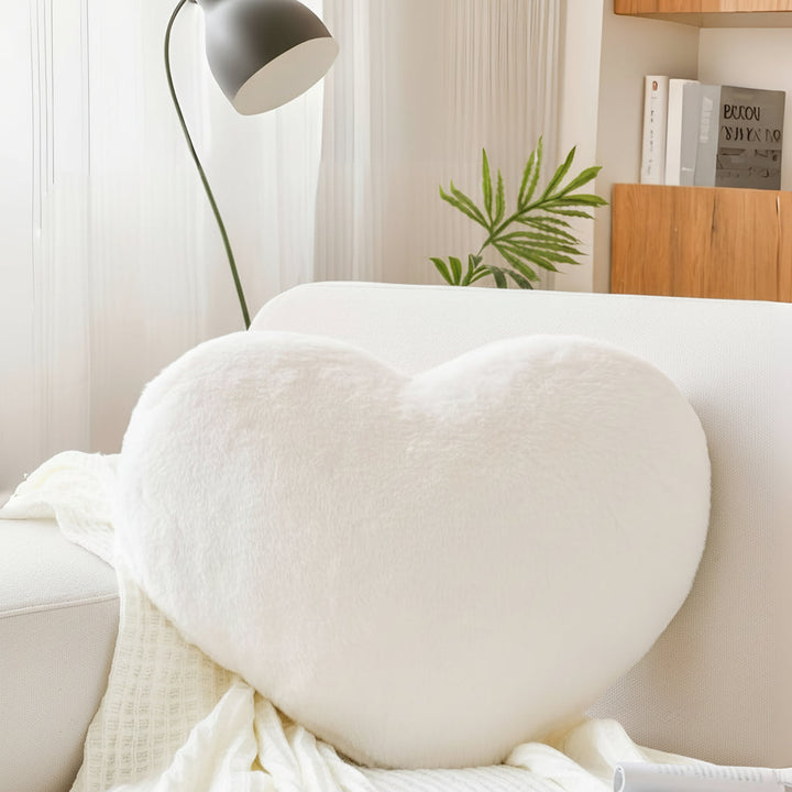 Throw Pillow Heart Shaped Plush Decorative Sofa Cushion