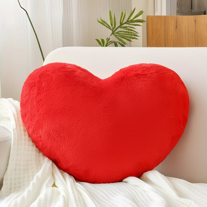 Throw Pillow Heart Shaped Plush Decorative Sofa Cushion