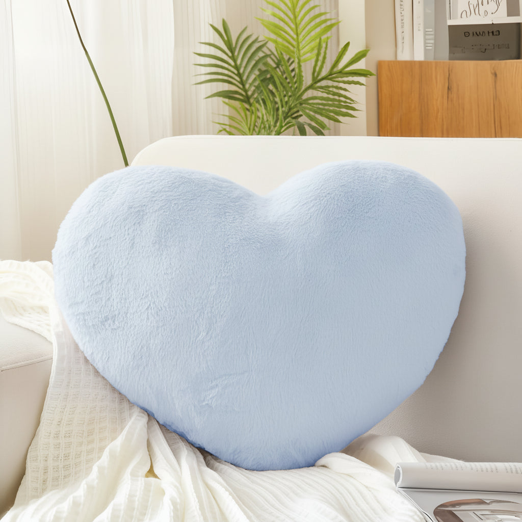 Throw Pillow Heart Shaped Plush Decorative Sofa Cushion