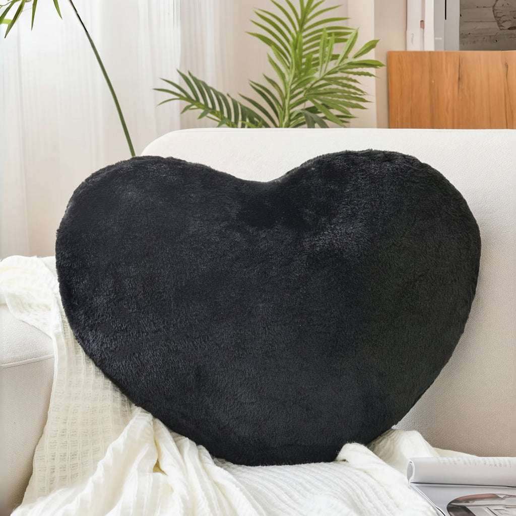 Throw Pillow Heart Shaped Plush Decorative Sofa Cushion