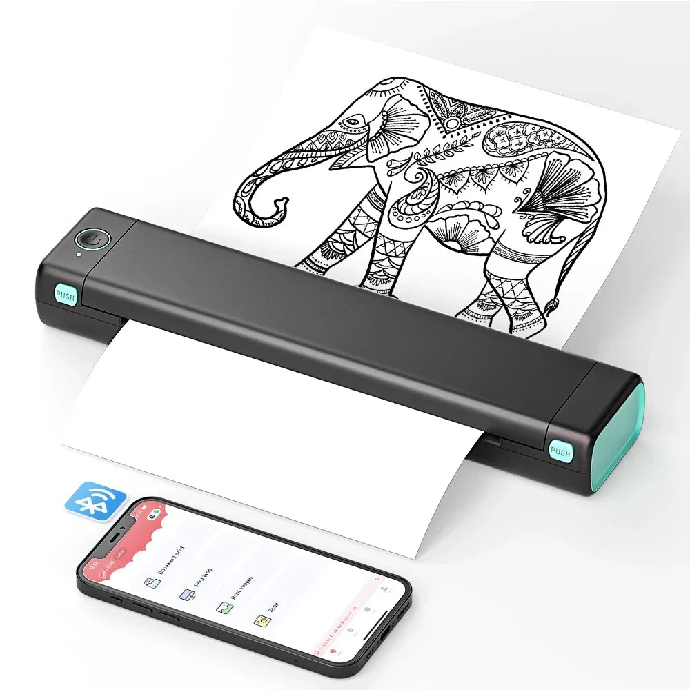 Portable Thermal Printer Wireless Bluetooth Compact Paper Printer