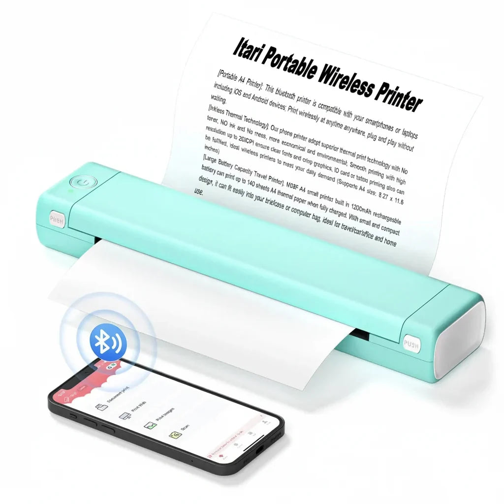 Portable Thermal Printer Wireless Bluetooth Compact Paper Printer