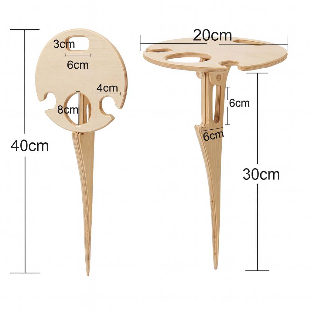 Picnic Table Wine Holder Outdoor Spike Stand Snack Surface