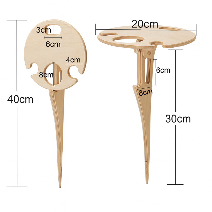 Picnic Table Wine Holder Outdoor Spike Stand Snack Surface