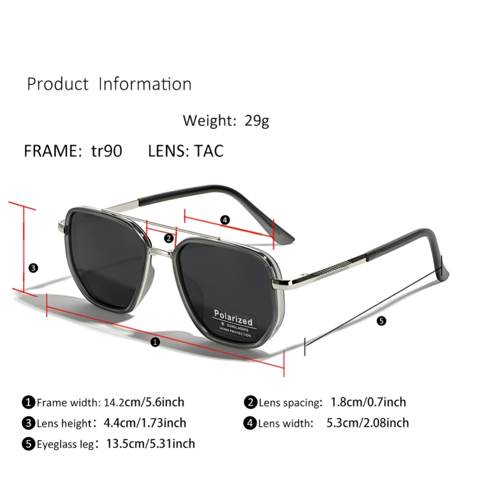 Polarized Sunglasses Retro Square UV Protection Wristbands
