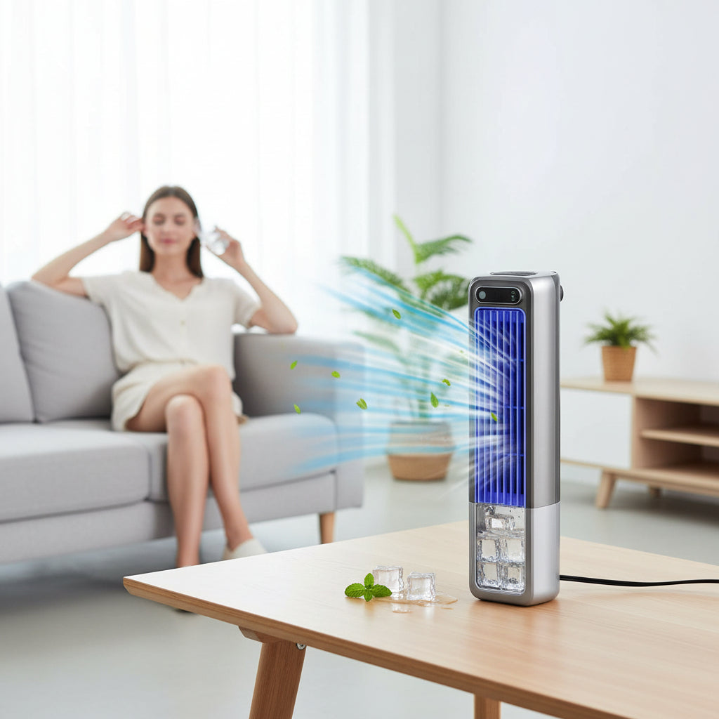 Portable Fan Tower Cooling Compact Desk Adjustable Desktop