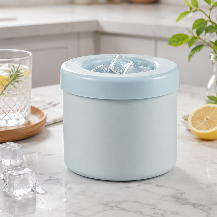 Portable Ice Maker Tray Compact Stackable Lidded