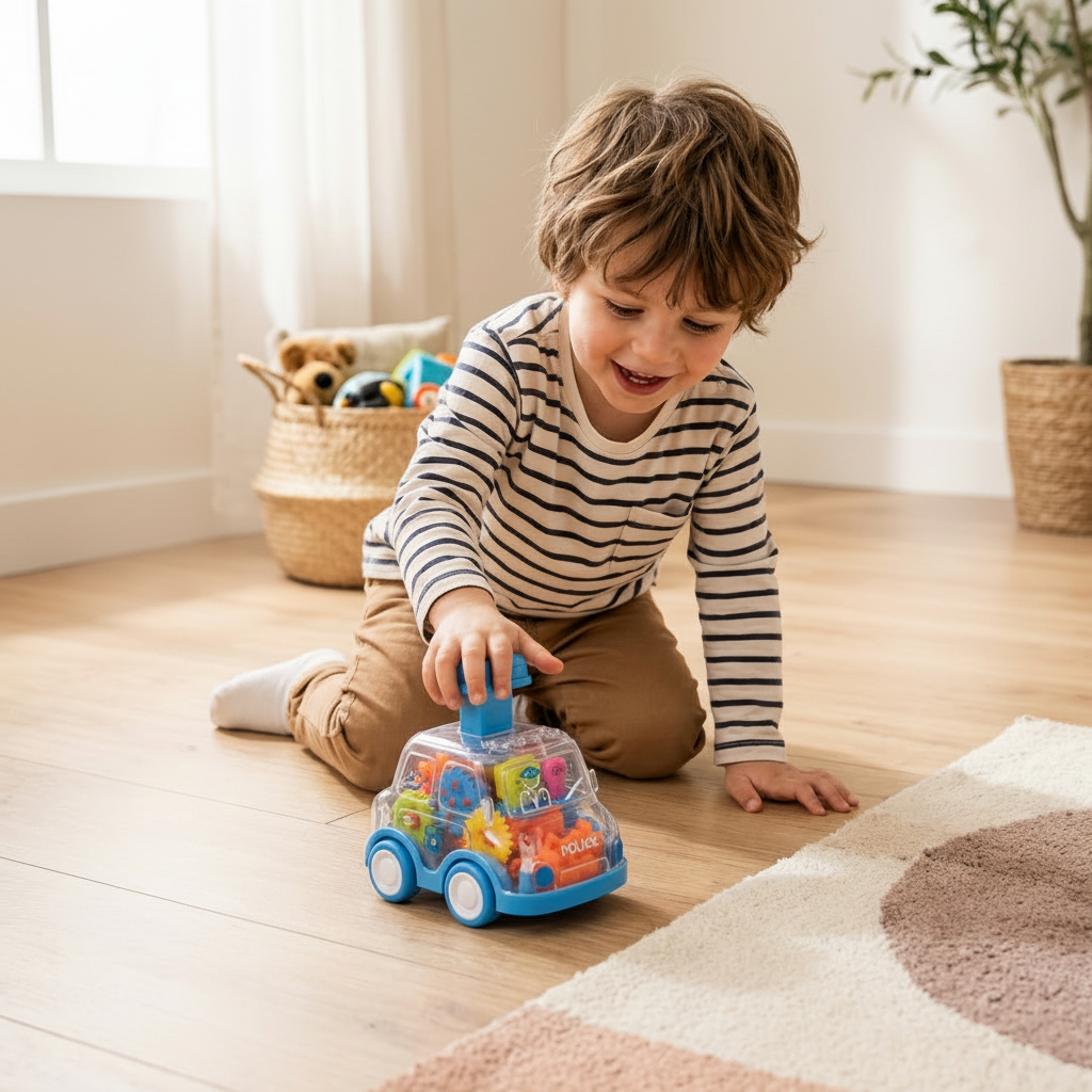 Gear Mechanism Push Go Toy Cars Kids colorful Educational