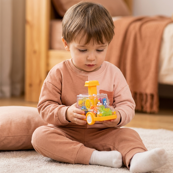 Gear Mechanism Push Go Toy Cars Kids colorful Educational
