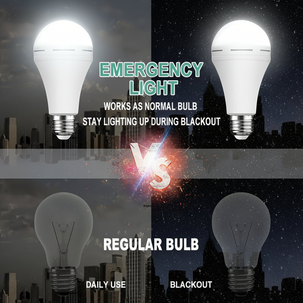 LED Light Bulb Rechargeable Emergency White Power Lighting