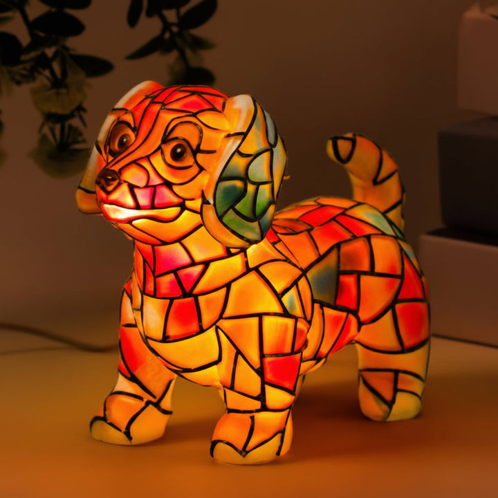Table Lamp Resin Dog Figurine Decorative Accent Light