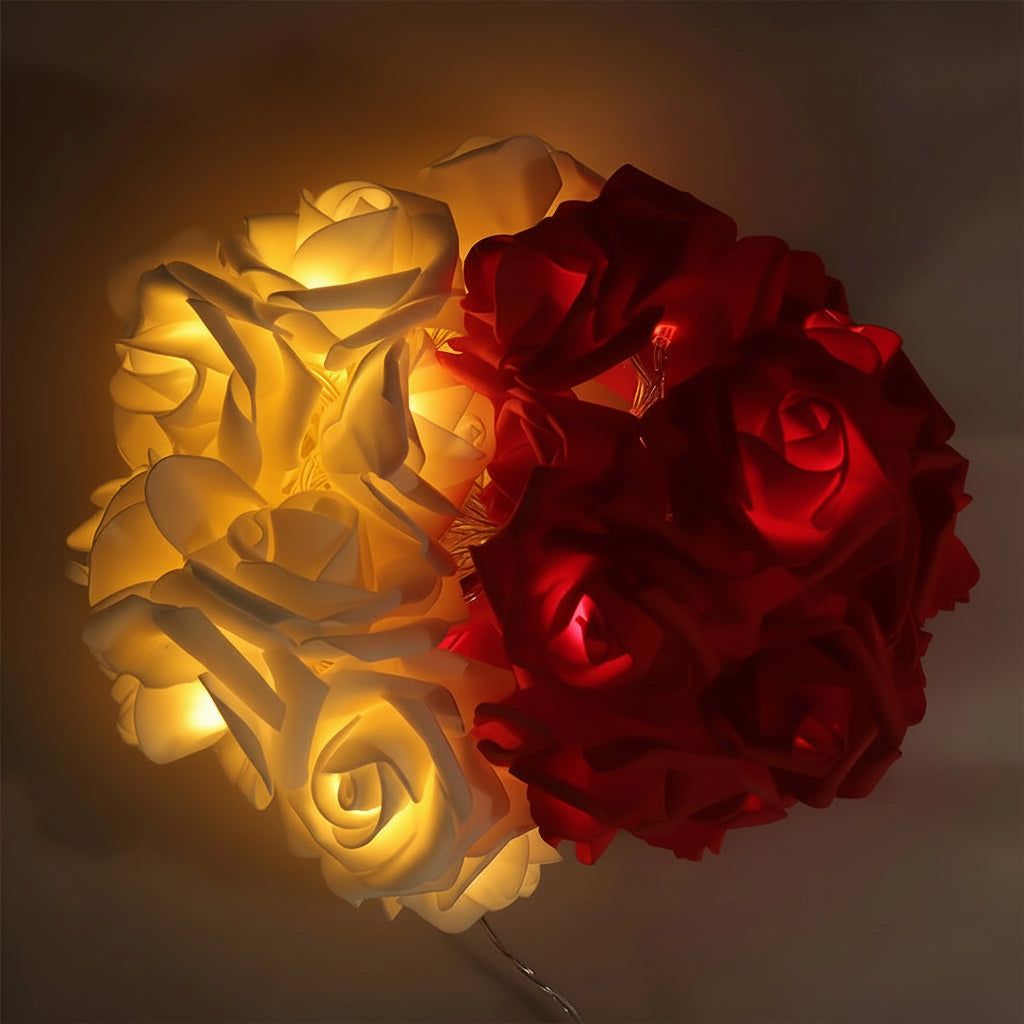 String Lights Rose Flower Battery Powered Romantic Decor