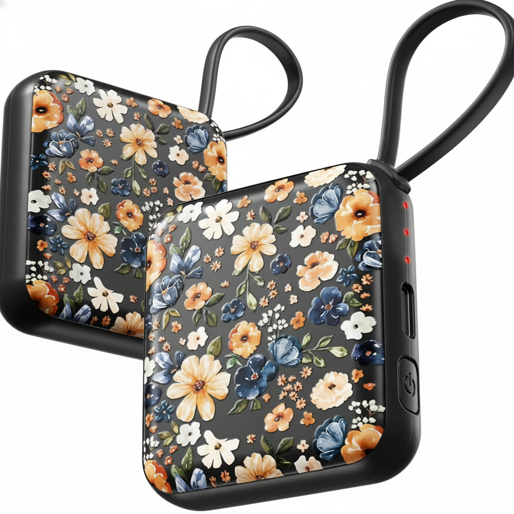 Hand Warmer Electric Rechargeable Portable Pocket Heater Floral