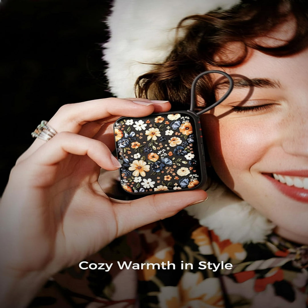 Hand Warmer Electric Rechargeable Portable Pocket Heater Floral