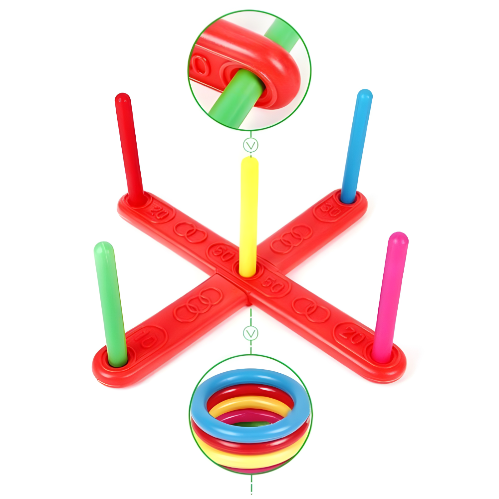 Ring Toss Outdoor Game Portable Family Party Set