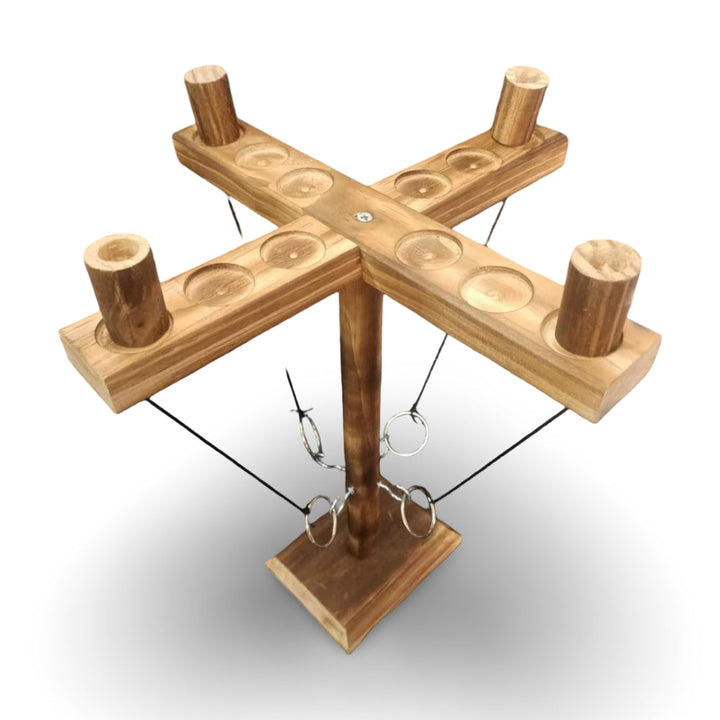 Ring Toss Tabletop Game Wooden Hook and Ring Party Game