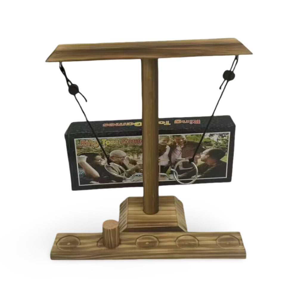 Ring Toss Tabletop Game Wooden Hook and Ring Party Game