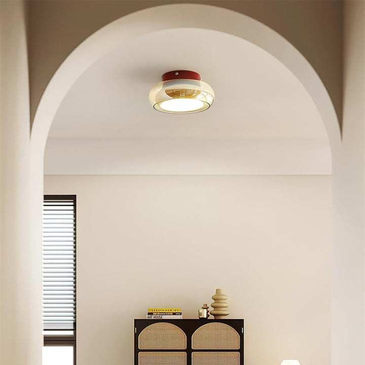 June Retro Glass Flush Mount Ceiling Light | LED Indoor Lamp