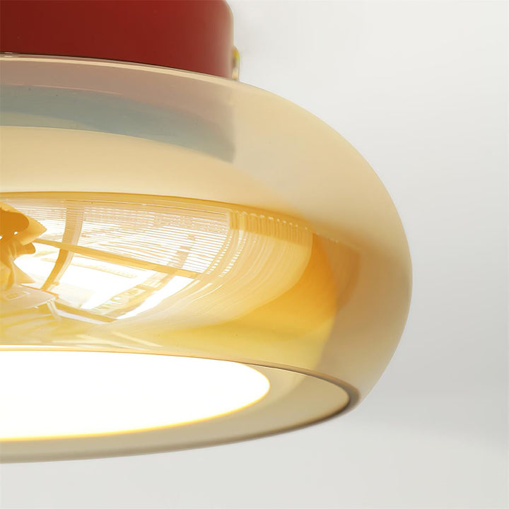 June Retro Glass Flush Mount Ceiling Light | LED Indoor Lamp